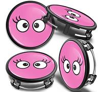 SkinoEu 4 x 75 mm Nabendeckel Felgendeckel Kompatibel mit Mercedes Benz Radnabenabdeckung Nabenkappen Felgenkappen Radkappen Alufelgen B66470207 / B66470200 Rosa CMZ 15