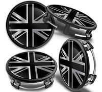 SkinoEu 4 x 75 mm Nabendeckel Felgendeckel Kompatibel mit Mercedes Benz Radnabenabdeckung Nabenkappen Felgenkappen Radkappen Alufelgen B66470207 / B66470200 Silber UK Flagge cm 29