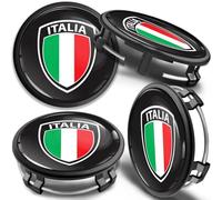 SkinoEu 4 x 75mm Nabendeckel mit Nationalflagge 3D Gel Emblem aus Felgendeckel Set für Alufelgen Auto Tuning Kratzfest wetterbeständig B66470207/B66470200 cm (cm 76 Italien Flagge)