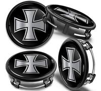 SkinoEu Kompatibel mit Nabendeckel Mercedes Benz 75mm Felgendeckel Nabenkappen Radnabendeckel Nabendeckung Radkappen B66470207 / B66470200 Alufelgen Deckel Schwarz Silber CMZ 8