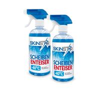 SkinStar Scheibenenteiser bis -40°C | Enteisungsspray für Windschutzscheiben | schnelles & kratzfreie Auto-Enteisung | klare Sicht Winter | Nano-Technologie (1l)