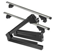 Skiträger Silver Ice ausziehbar + Dachträger/Relingträger VDP LION1 kompatibel mit Skoda Karoq (5 Türer) ab 18