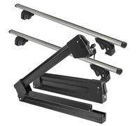 Skiträger Silver Ice ausziehbar + Dachträger/Relingträger VDP LION1 kompatibel mit Skoda Karoq (5 Türer) ab 18