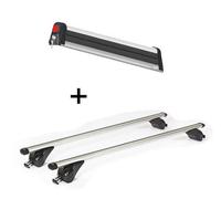 Skiträger VDP Everest 5 + Dachträger/Relingträger KING1 112 cm kompatibel mit für Seat Ateca (5 Türer) ab 16