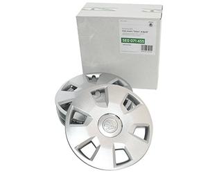 Skoda 5E0071455 Original Radkappen Set 15 Zoll Sidus 6.0Jx15 Kappen 4X Radzierblenden Räder Stahlfelgen