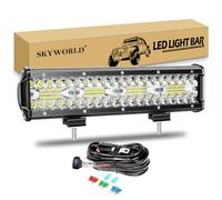 SKYWORLD LED Arbeitsscheinwerfer Bar 12 Zoll 240W weiß LED Scheinwerfer Arbeitslicht Zusatzscheinwerfer mit 12V Rocker Kabelbaum für Auto Offroad Traktor PKW LKW SUV UTV ATV
