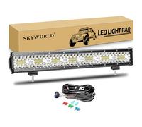SKYWORLD LED Arbeitsscheinwerfer Bar 20 Zoll 420W weiß LED Scheinwerfer Arbeitslicht Zusatzscheinwerfer mit 12V Rocker Kabelbaum für Auto Offroad Traktor PKW LKW SUV UTV ATV
