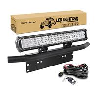 SKYWORLD LED Arbeitsscheinwerfer Bar, 50.8cm 126W Zusatzscheinwerfer LED Scheinwerfe, kennzeichenhalter nummernschildhalter mit 12V Blitz kabelbaum kit für Auto SUV ATV UTV LKW 4x4 Nebelscheinwerfer