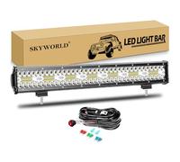 SKYWORLD LED Arbeitsscheinwerfer Bar 51.4cm 420W LED Scheinwerfer 12V 24V Arbeitslicht Zusatzscheinwerfer mit Kippschalter Kabelbaum für Auto Offroad Traktor PKW LKW SUV UTV ATV