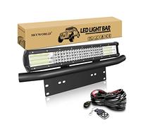 SKYWORLD LED Arbeitsscheinwerfer Bar, 52cm 510W Zusatzscheinwerfer LED Scheinwerfe, kennzeichenhalter nummernschildhalter mit 12V Blitz kabelbaum kit für Auto SUV ATV UTV LKW 4x4 Nebelscheinwerfer