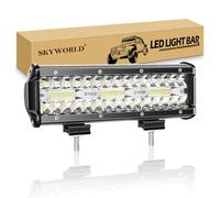 SKYWORLD LED Arbeitsscheinwerfer Bar 9 Zoll 180W LED Scheinwerfer 12V 24V Flutlicht Reflektor Combo Arbeitslicht Zusatzscheinwerfer für Auto Offroad Traktor Bagger PKW LKW KFZ SUV UTV ATV
