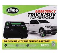 Slime 50139 Flacher Reifenpannen-Notfall-Kit, inklusive Dichtmittel und Reifenfüllpumpe, analog, geeignet für Autos und andere Autobahnfahrzeuge, 10 Min Fix