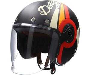 SMK RETRO JET SPEED TT Jethelm matt rot-schwarz XS