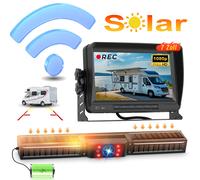 Solar Funk Rückfahrkamera mit 7“ Monitor Rückfahrsystem kabellos mit Solarpanel