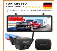 Solar Rückfahrkamera Kabellos 7,2 Zoll 1080P Display Aufbewahrungstasche