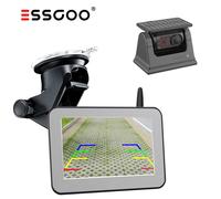 Solar Kabellos Wasserdicht 2x Rückfahrkamera mit 5'' 1080P Monitor Einparkhilfe