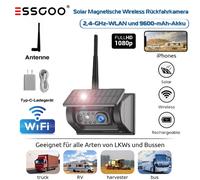 Solar Rückfahrkamera Kabellos Funk 1080P HD IP69 Wasserfest Für Phone LKW Bus RV