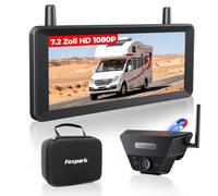 Solar Rückfahrkamera Kabellose 7,2 Zoll 1080P HD Split Screen Monitor