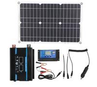 Solar-Wechselrichter-System-Kit 300W Modifizierter Sinus-Wechselrichter 18W 18V Solarmodul 30A 12V 24V Solarladeregler-Kit (12 V bis 220 V)
