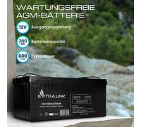 Solarbatterie AGM 12V 200Ah Solar Batterie Wohnmobil Bootsbatterie Batterie Akku