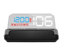 Soleilux Auto GPS HUD Head Up Display mit Geschwindigkeitsalarm und Kompass, 3D Reflexion Tachometer für Windschutzscheibe, USB Powered für Auto und LKW