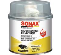 SONAX AuspuffReparaturSet (200 g) verschließt größere Risse, Löcher & undichte Stellen dauerhaft, schnell & absolut gasdicht | Art-Nr. 05531410