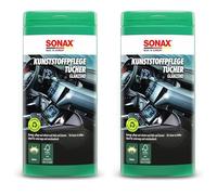 SONAX 2X 04121000 KunststoffPflegeTücher glänzend Box 25 Stück