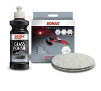SONAX 2x FILZPAD POLIERPAD + 250ml PROFILINE GLASSPOLISH POLIERMITTEL