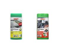 SONAX 412000 ScheibenReinigungsTücher Box, 25 Stück 4122000 InnenReinigungsTücher Box (30 Tücher)