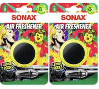 SONAX Air Freshener Lemon Rocks (1 Stück) Lufterfrischer mit Lemon-Duft für EIN intensives, langanhaltendes Dufterlebnis | Art-Nr. 03650410 (Packung mit 2)