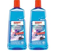 SONAX AntiFrost+KlarSicht Gebrauchsfertig bis -20° C (2 Liter) schneller, schlierenfreier und effektiver Scheibenreiniger für den Winter | Art-Nr. 03325410 (Packung mit 2)