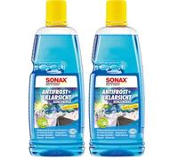 SONAX AntiFrost+KlarSicht Konzentrat (1 Liter) ergibt bis zu 3 Liter Winter-Scheibenwaschwasser, sofort mischbereit, schlierenfrei, Antikalk-Effekt | Art-Nr. 03323000 (Packung mit 2)