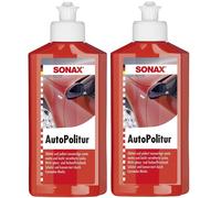SONAX AutoPolitur 2x250 ml Auto Politur Lackpolitur Schleifpaste Carnaubawachs
