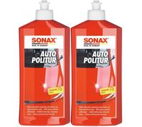 SONAX AutoPolitur 2x500 ml Auto Politur Lackpolitur Schleifpaste Carnaubawachs