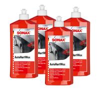 SONAX Hartwachs-Politur 4x 500 ml Carnauba-Wachs Lack-Versieglung Auto-Wachs KFZ