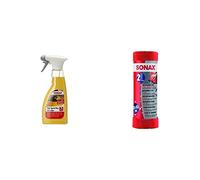 SONAX HighSpeedWax (500 ml) blitzschnelle, hochwirksame Reinigungs- und Konservierungsemulsion für jeden Lacktyp & MicrofaserTücher Außen - der Lackpflegeprofi (2 Stück) hochwertig und flauschig