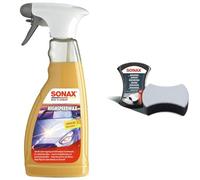 SONAX HighSpeedWax (500 ml) blitzschnelle Lackversiegelung & MultiSchwamm (1 Stück) besonders saugstarker Alleskönner für die Autoreinigung, Ar-Nr. 04280000 [Energieklasse B]