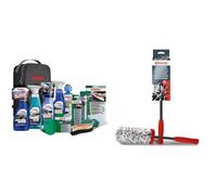 SONAX Innenraum+Scheibe-Set mit Tasche (11-teilig) zur Reinigung aller Flächen & Microfaser FelgenBürste (1 Stück)