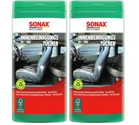 SONAX InnenReinigungsTücher Box (25 Stück) zur schnellen, einfachen und gründlichen Reinigung aller Flächen im Fahrzeuginnenraum | Art-Nr. 04122000 (Packung mit 2)