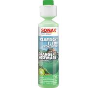 SONAX KlarSicht 1:100 Konzentrat Orange+Rosemary (250 ml) hochkonzentrierter Reinigungszusatz für die Scheibenwaschanlage im Sommer | Art-No. 03951410