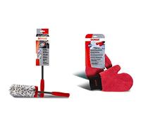 SONAX Microfaser FelgenBürste (1 Stück) & Microfaser WaschHandschuh (1 Stück) bequemer Handschuh mit maximalem Oberflächenschutz, schonende Reinigung aller Lack-, Glas- und Kunststoffoberflächen