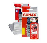 SONAX Pflege Set Auto Politur + Poliervlies Tuch Tücher + Applikation Schwamm