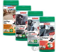 SONAX PFLEGETÜCHER-SET REINIGUNGSTÜCHER INNENRAUM COCKPIT KUNSTSTOFF LEDER