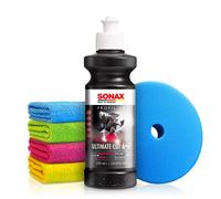 Sonax Politur Set UltimateCut mit Schleifpolitur Polierpads Tüchern 250ml