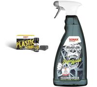 SONAX PROFILINE CeramicCoating CC Plastic+Rubber (50 ml) & FelgenBeast (1 Liter) Felgenreiniger für alle polierten, verchromten und matten Stahl- & Leichtmetallfelgen | Art-Nr. 04333000