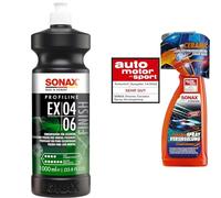 SONAX PROFILINE EX 04-06 (1 Liter) Finishpolitur für optimale Kratzerentfernung & XTREME Ceramic SprayVersiegelung (750ml) überzieht den Lack mit einer Schutzbarriere