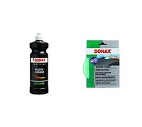 SONAX PROFILINE Plastic Cleaner Interior (1 Liter) reinigt und pflegt Kunststoffoberflächen & MicrofaserPflegePad (1 Stück) für gleichmäßiges Auftragen von Kunststoffpflegemitteln im Innenraum