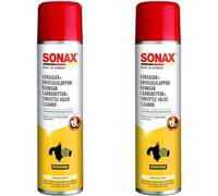 SONAX Vergaser + DrosselklappenReiniger (400 ml) Hochleistungs-Lösemittel für stark verschmutzte und verkokte Motorteile | Art-Nr. 04883000 (Packung mit 2)