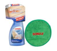 SONAX XTREME LederPflegeMilch (500 ml) mit MicrofaserPad (1 Stück) AktionsSet zur Reinigung und Pflege von glattem Echt- & Kunstleder | Art-Nr. 02547410