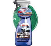 SONAX XTREME KunststoffDetailer Innen + Außen (500 ml) inkl. Microfaserpad das Kunststoffpflege-Set für das gesamte Fahrzeug | Art-Nr. 02558410